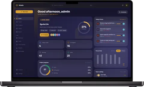 The Hinata dashboard on a MacBook