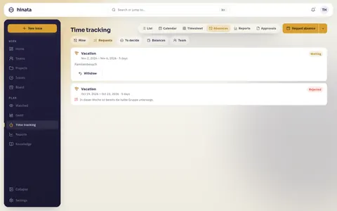 The request form