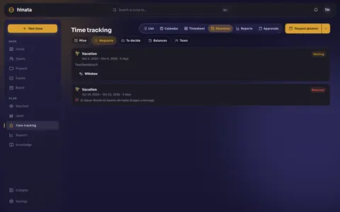 The request form