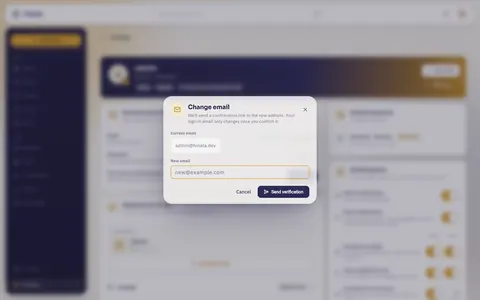 The Change email dialog