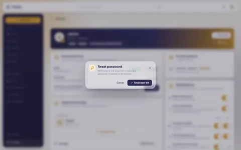 The Reset password dialog