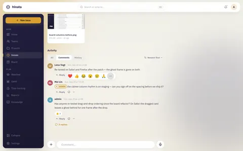 The quick-reaction row open under a comment