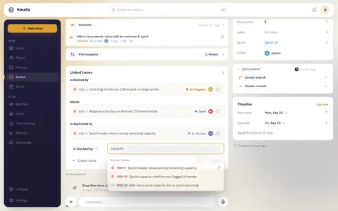 The link composer on an issue