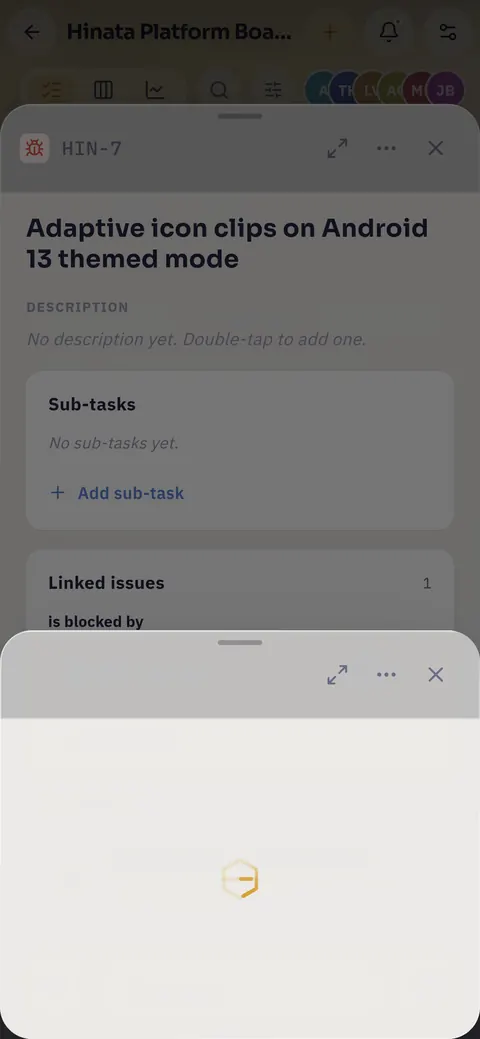Two backlog rows selected on a phone, with the bulk bar docked above the tab pill