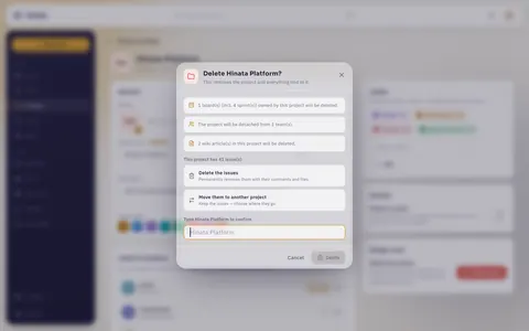 The delete-project confirmation