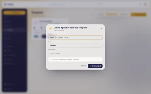 Creating a project from a template