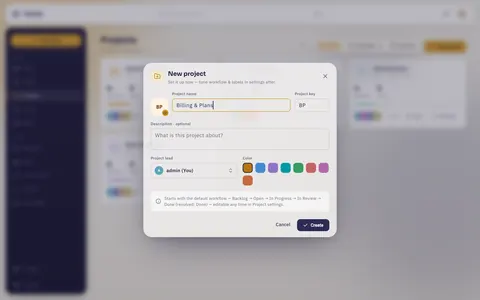 The New project dialog