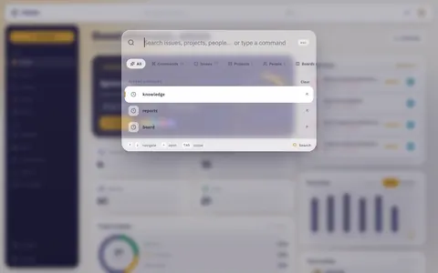 The palette showing recent searches with an empty query