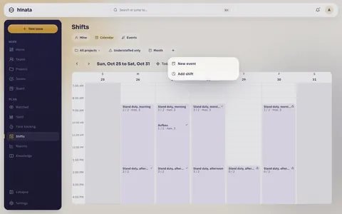 The plus in the calendar