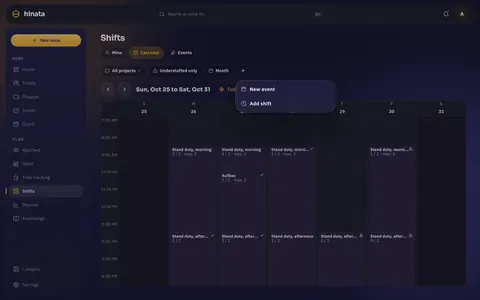 The plus in the calendar