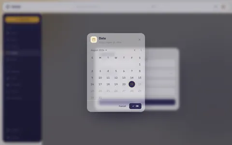 The date picker in the Log time sheet