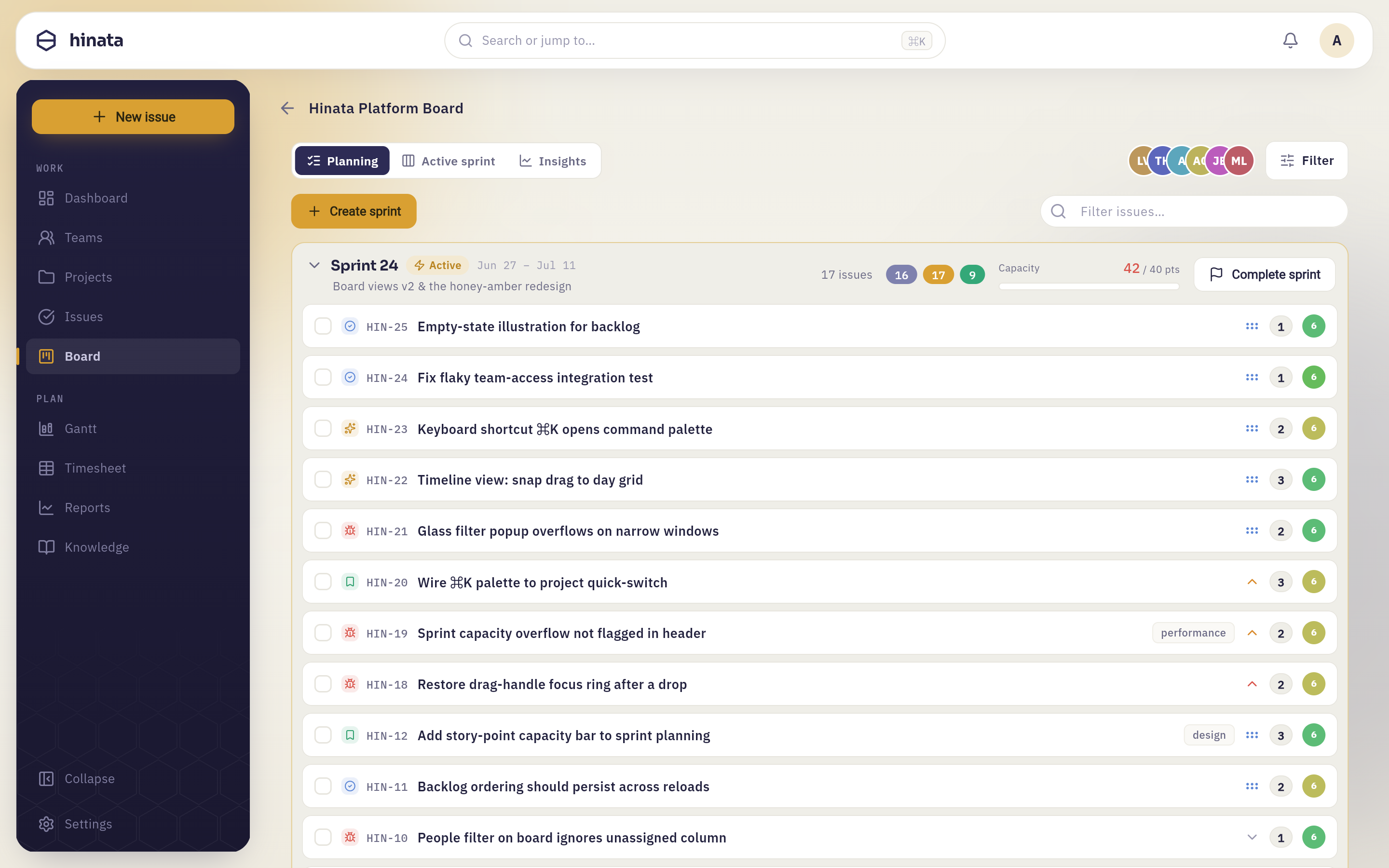 Hinata agile board